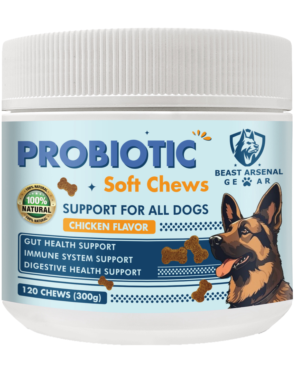 Probiotic Soft Chews for Dogs - Gut Health, Immune System, and Digestive Support