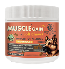 Muscle Gain Soft Chews - Muscle Development, Strength, Performance & Recovery for Dogs